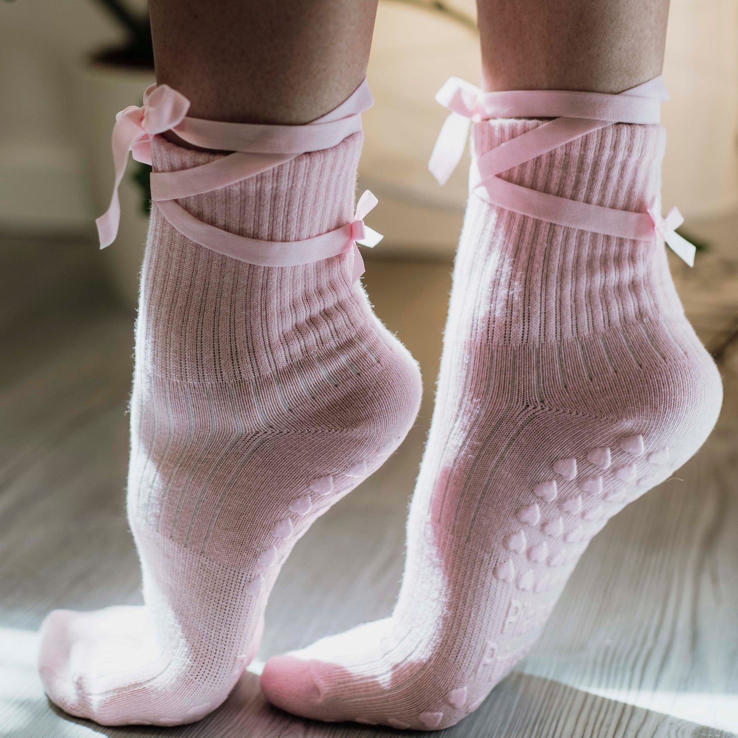Balletcore Pink Pilates Grip Socks