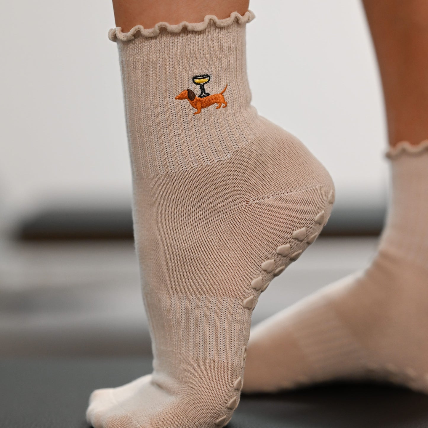 Pilates Plank Pup Grip Socks