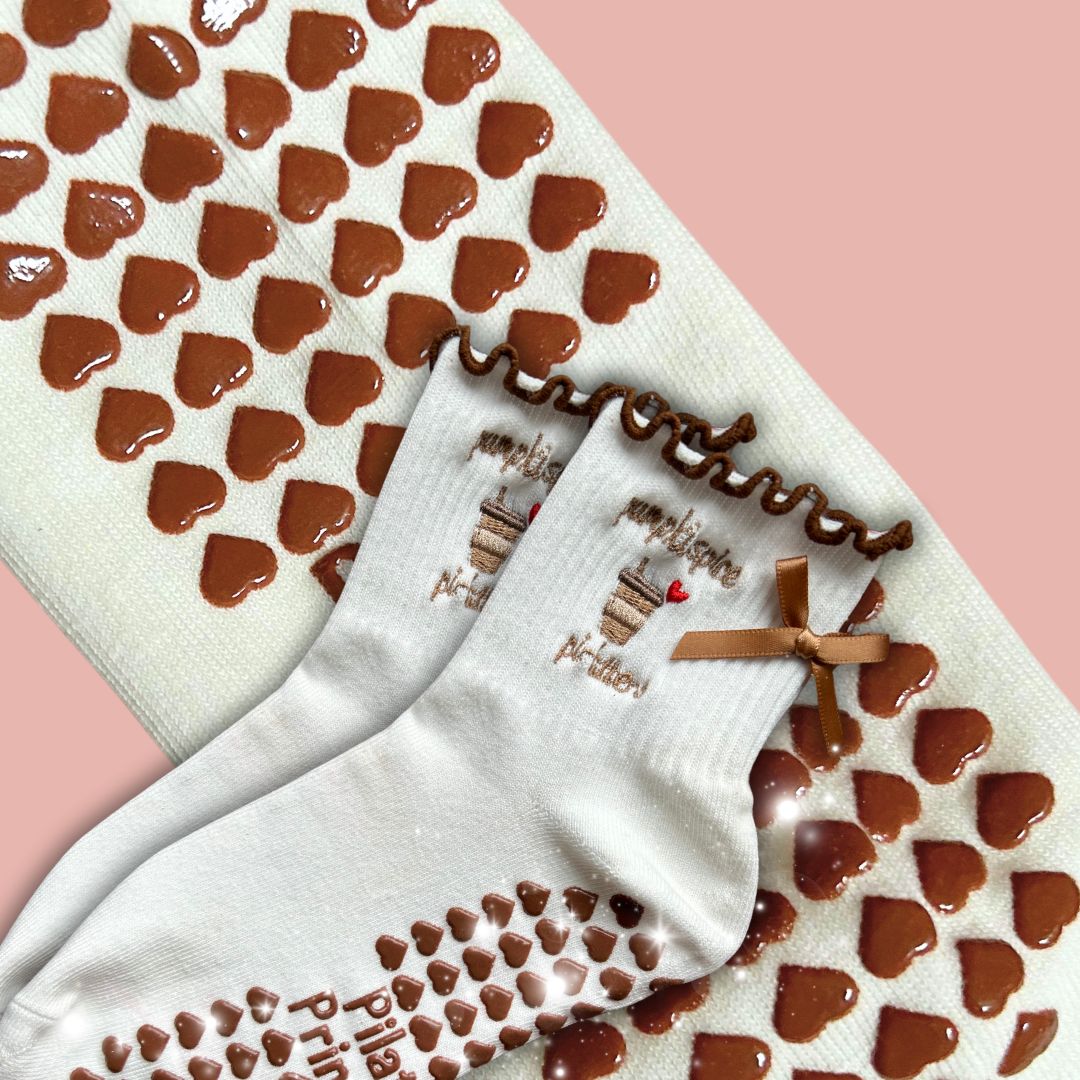 PRE-ORDER (Shipped Feb 5) Pumpkin Spice Pilattes Grip Socks