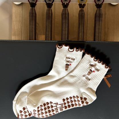 PRE-ORDER (Shipped Feb 5) Pumpkin Spice Pilattes Grip Socks