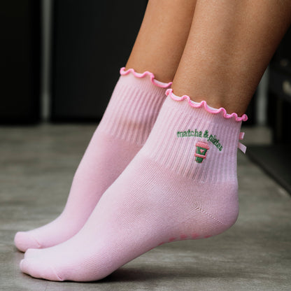 PRE-ORDER (Shipped Feb 5) Matcha & Pilates Grip Socks