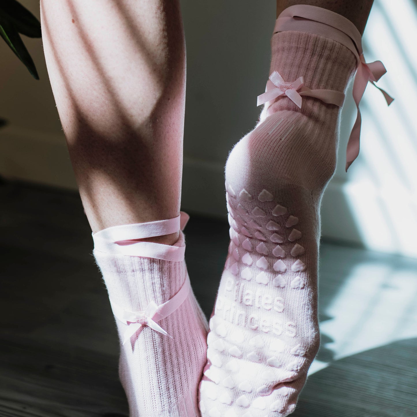 Balletcore Pink Pilates Grip Socks