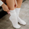 White Slouchy Scrunch Pilates Grip Socks