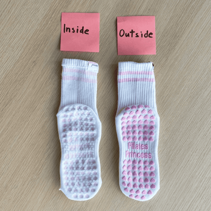 Black Stripes Double Grip Pilates Socks