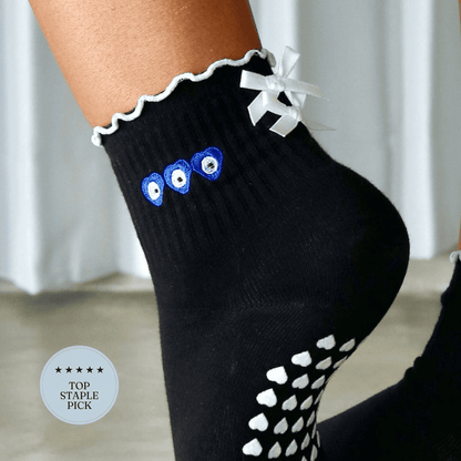 Evil Eye Pilates Grip Socks