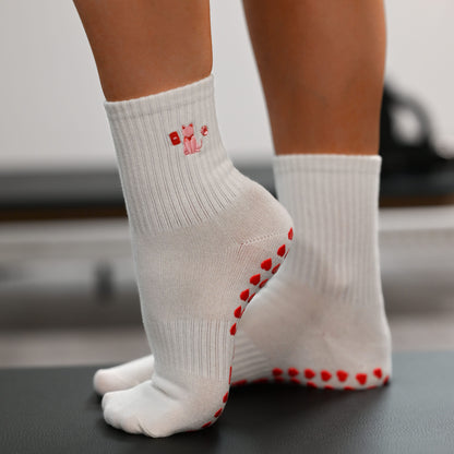 Fortune Kitty Pilates Grip Socks