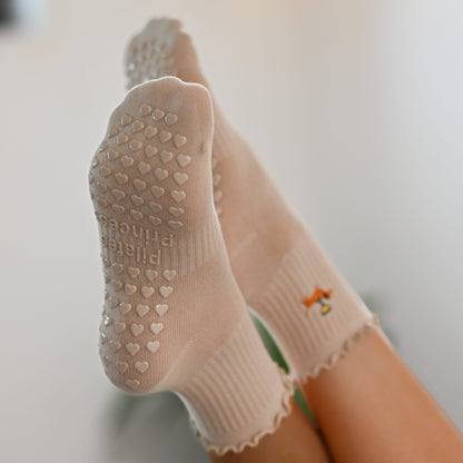 Pilates Plank Pup Grip Socks