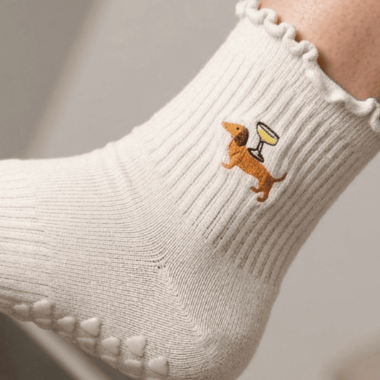 Pilates Plank Pup Grip Socks